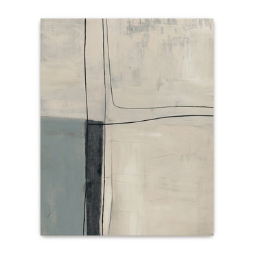 Neutral Abstract Canvas Wall Art Set of 2 Rolled Canvas – Quiet Intersection