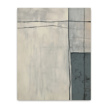 Neutral Abstract Canvas Wall Art Set of 2 Stretched Canvas – Quiet Intersection
