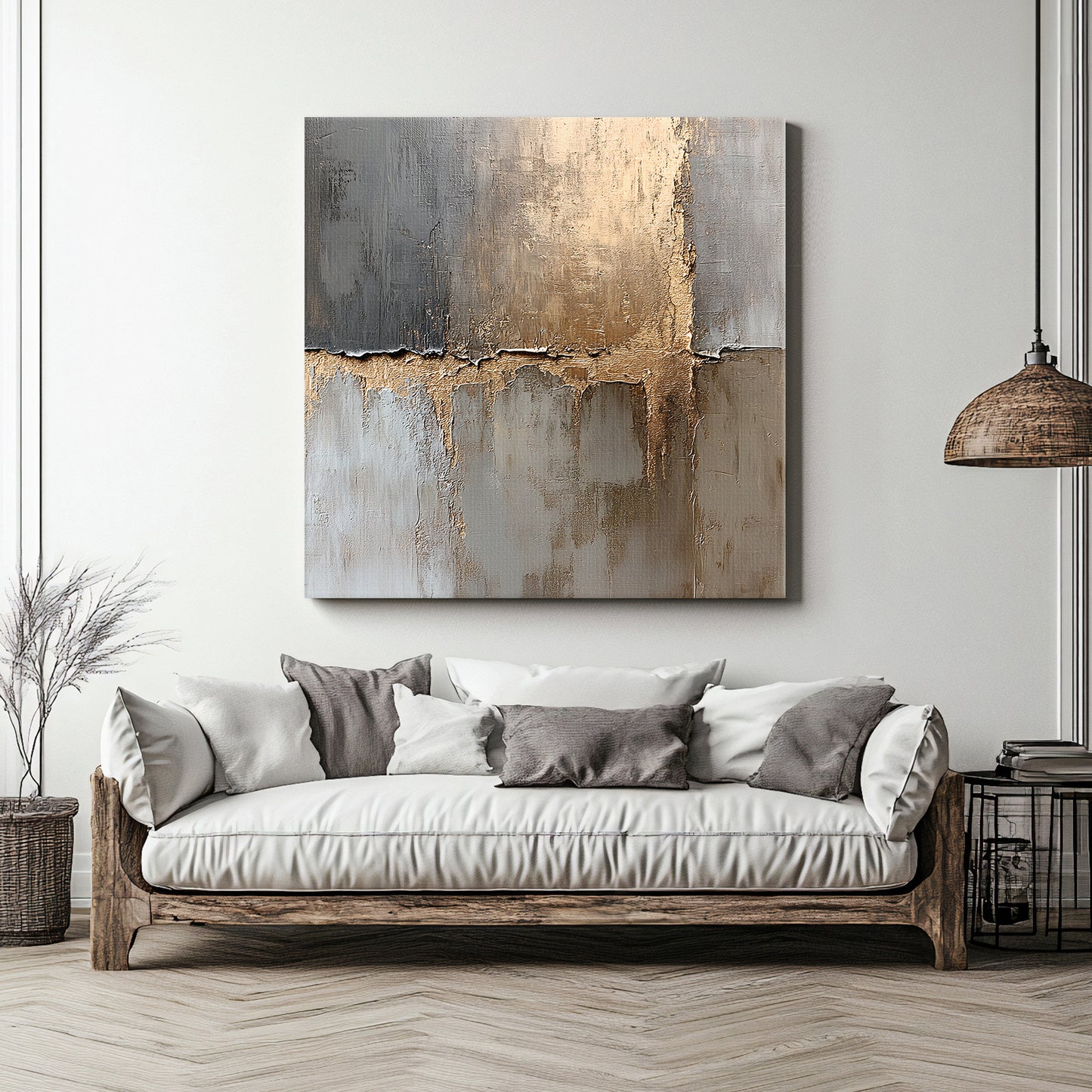 Digital Download Abstract Wall Art – “Gilded Faultline”