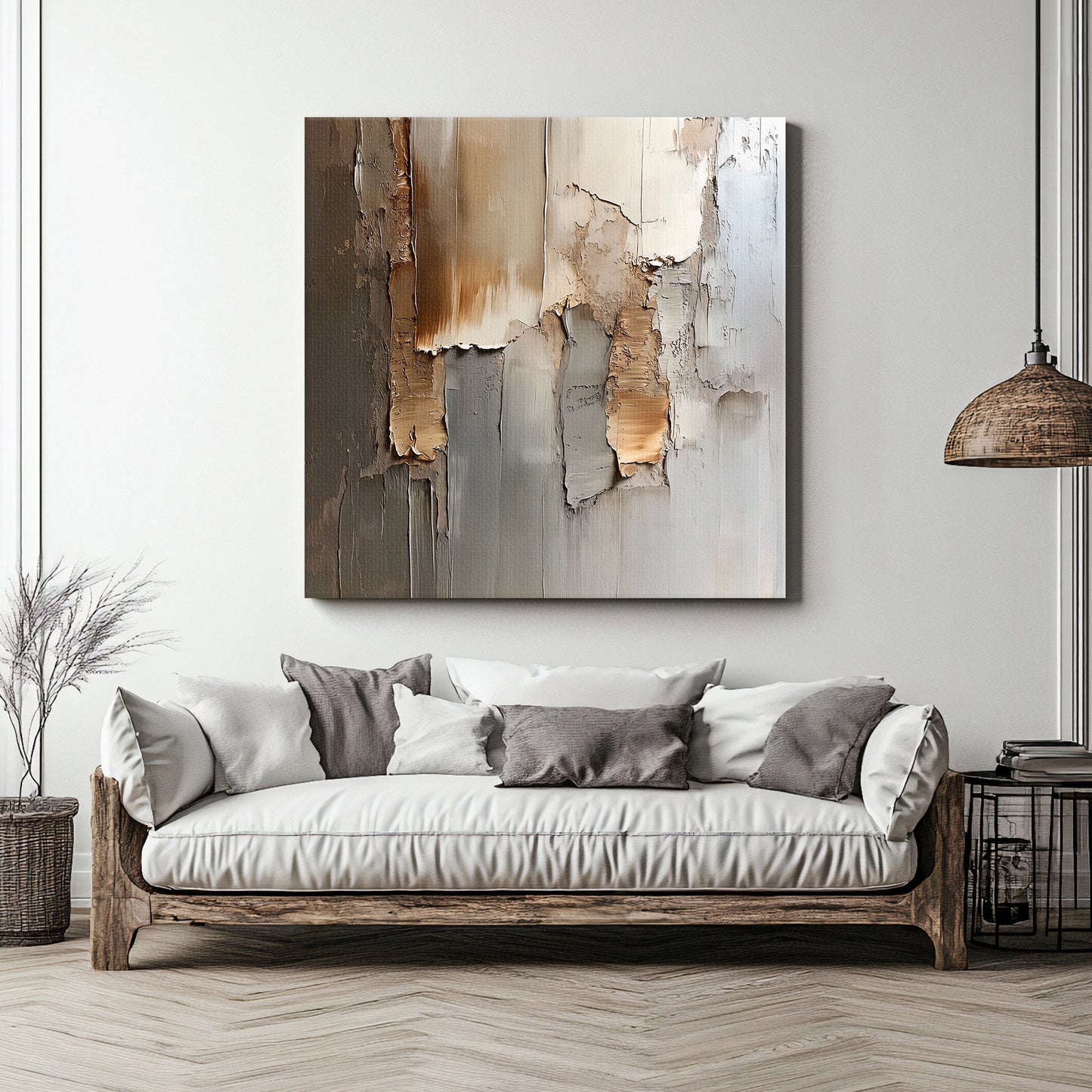 Rolled Canvas Abstract Wall Art – “Faded Terrain”