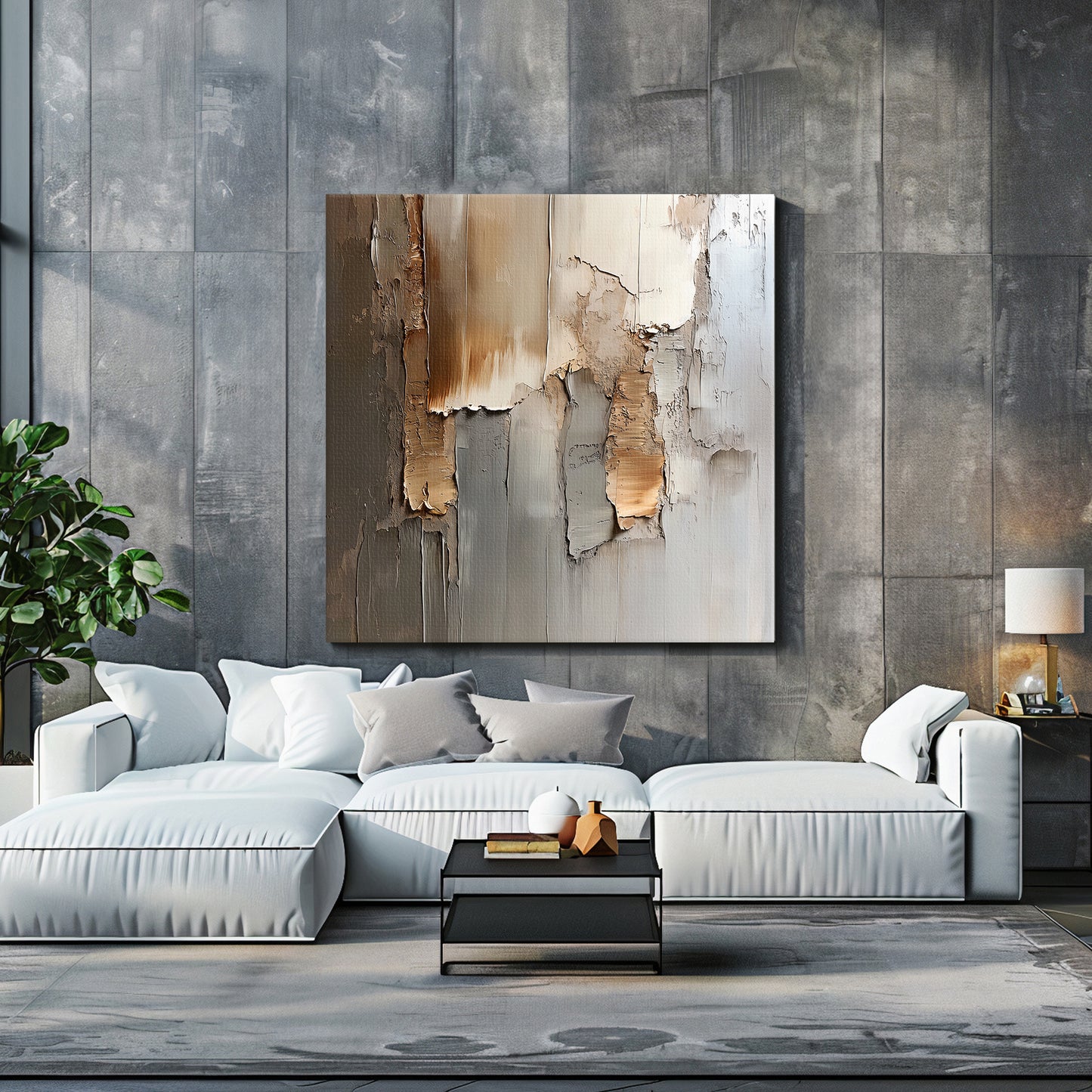 Rolled Canvas Abstract Wall Art – “Faded Terrain”