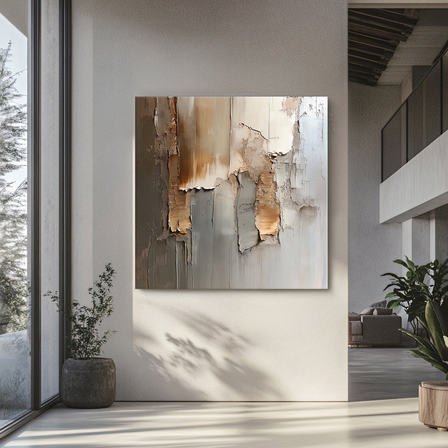 Rolled Canvas Abstract Wall Art – “Faded Terrain”