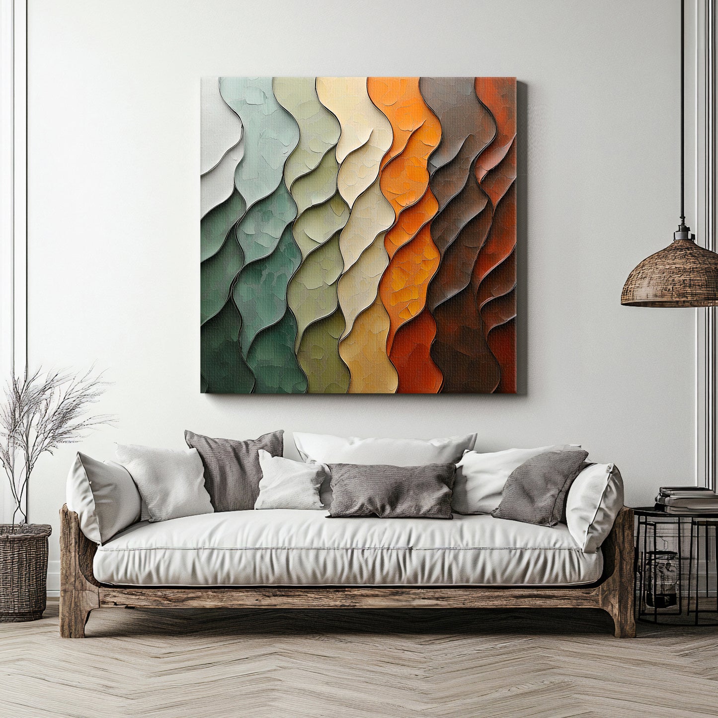 Stretched Canvas Wall Art – "Earthen Rhythm"