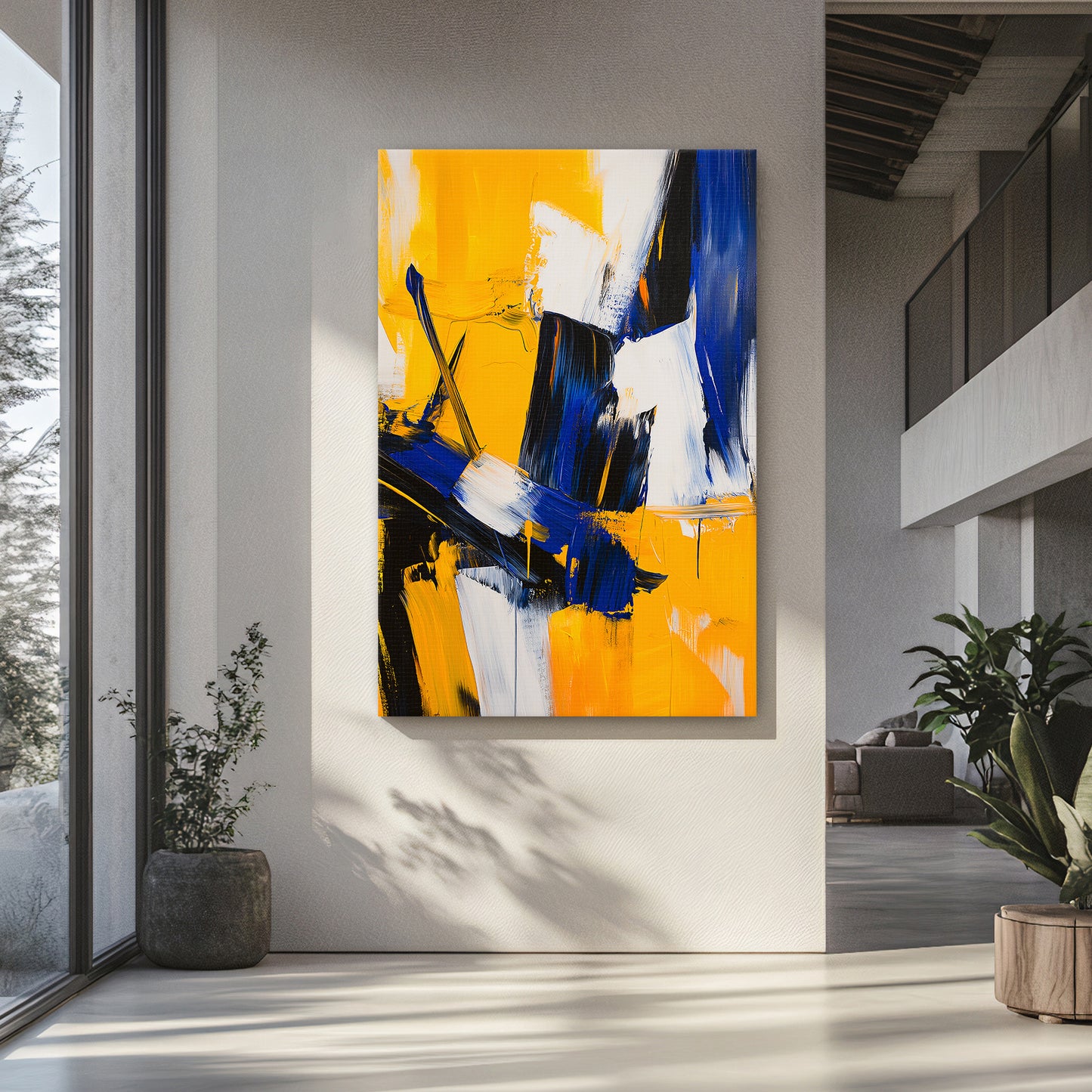 Stretched Canvas Wall Art – "Electric Dissonance" Abstract Print