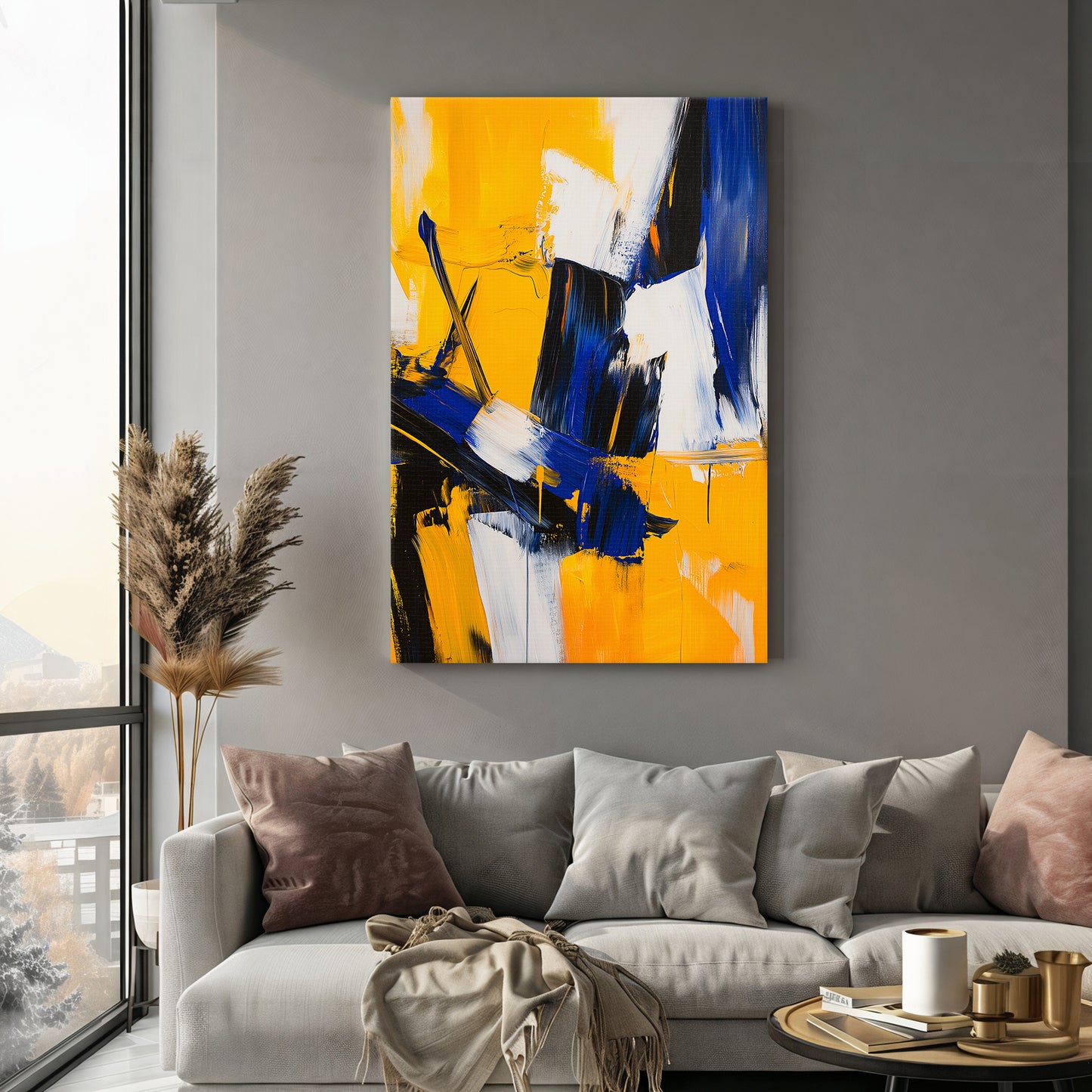 Stretched Canvas Wall Art – "Electric Dissonance" Abstract Print