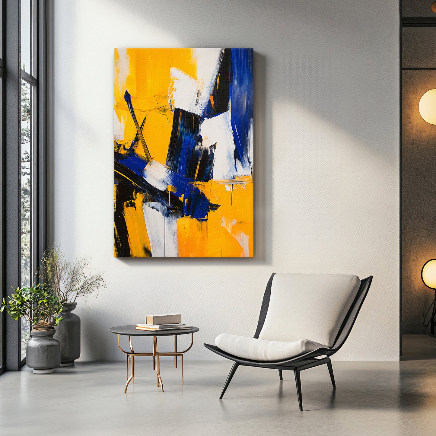 Stretched Canvas Wall Art – "Electric Dissonance" Abstract Print