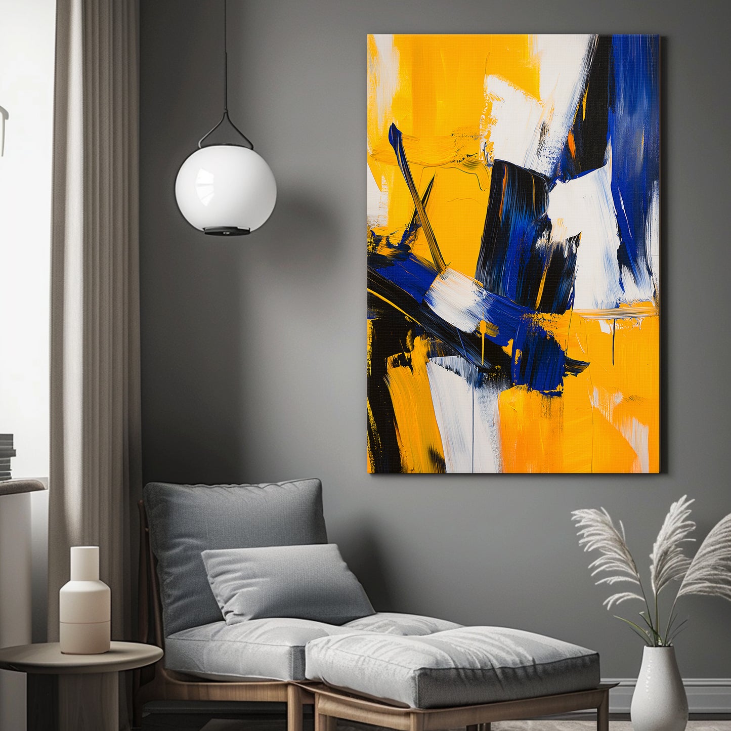 Stretched Canvas Wall Art – "Electric Dissonance" Abstract Print
