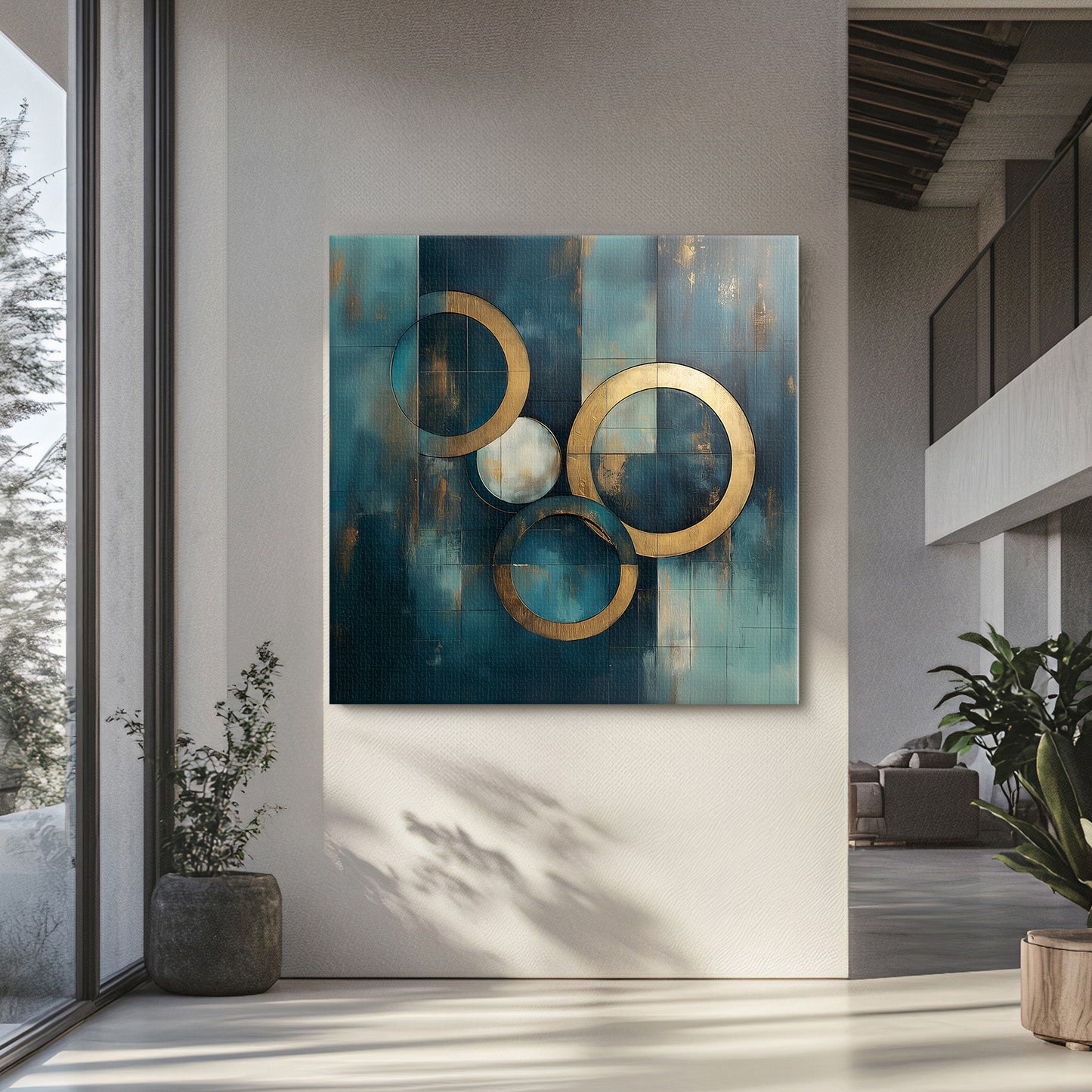 Rolled Canvas Abstract Wall Art – "Celestial Echo"