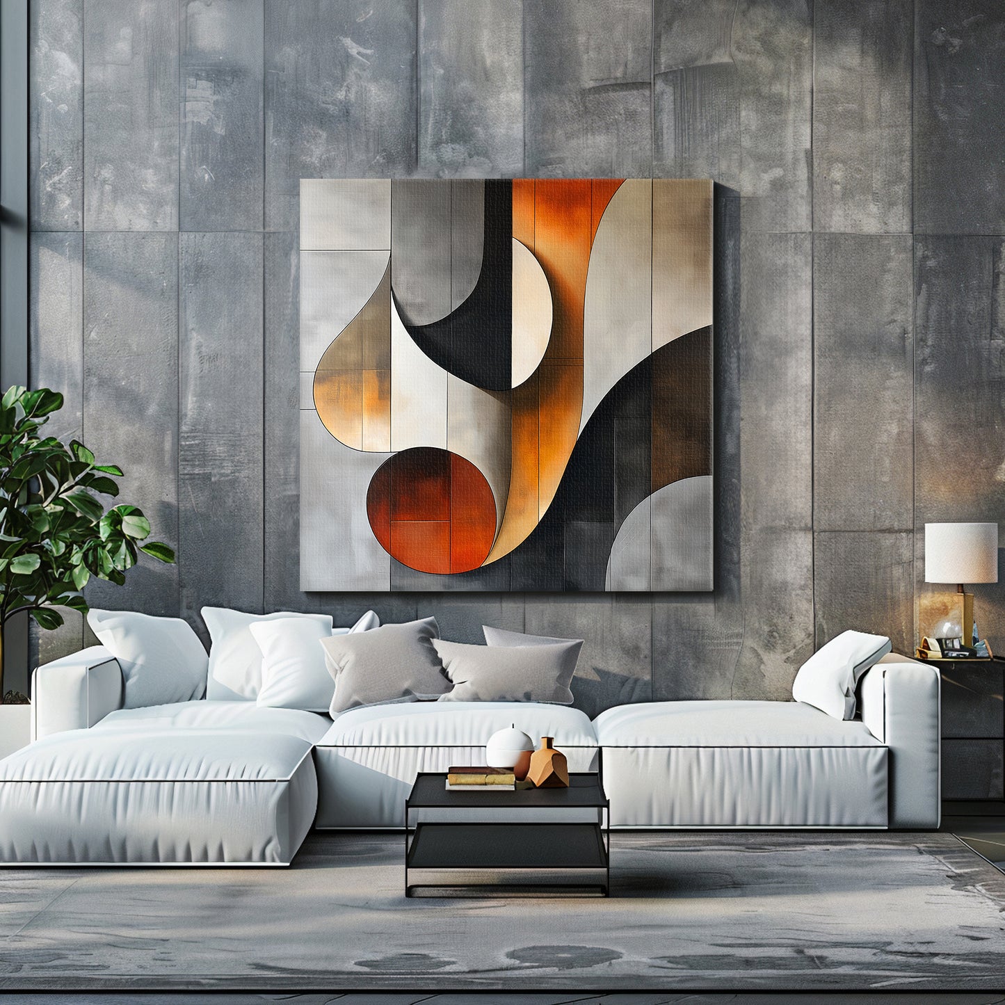 Rolled Canvas Abstract Wall Art – "Curves of Resonance"