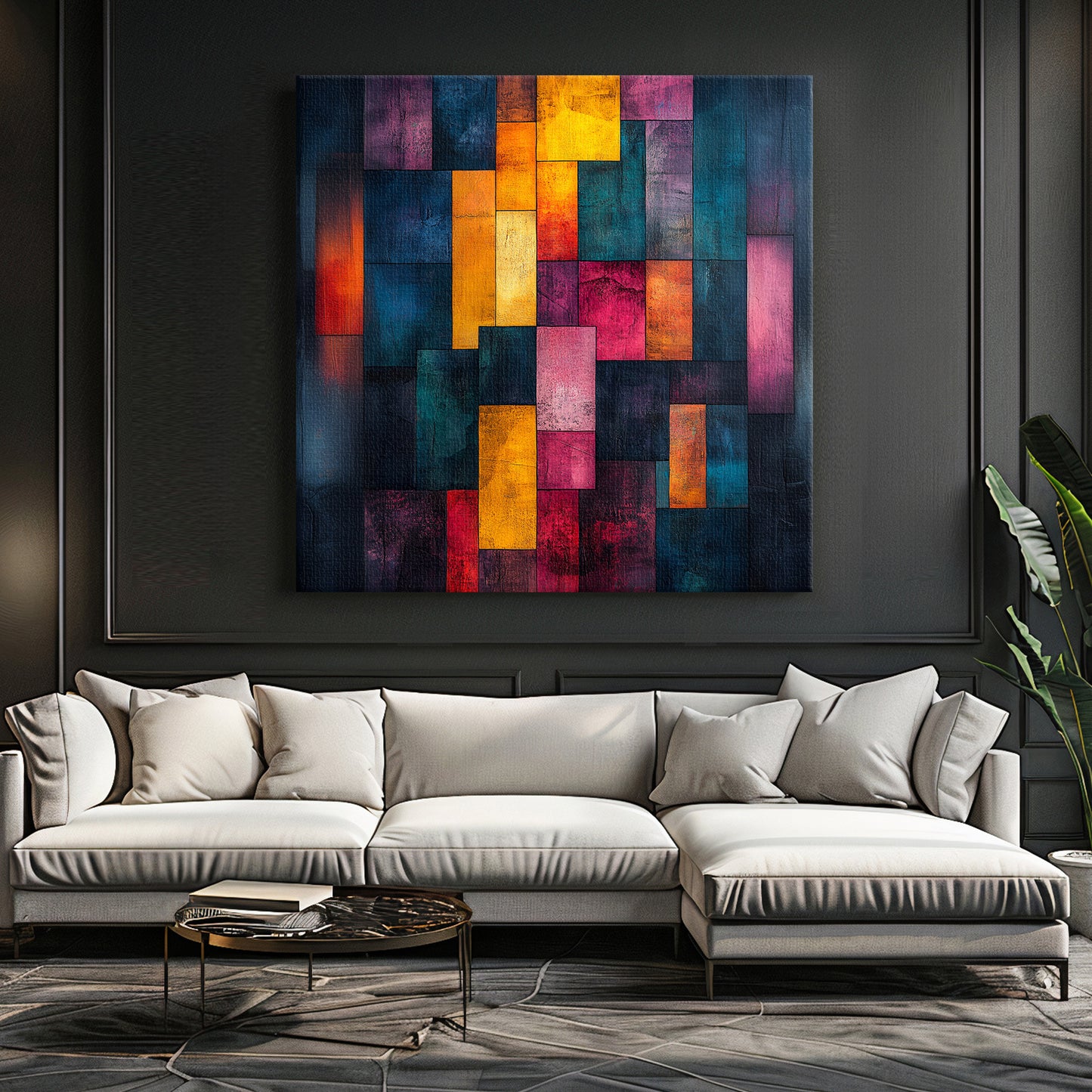Abstract Art Digital Download - "Shattered Spectrum" | Geometric Wall Art