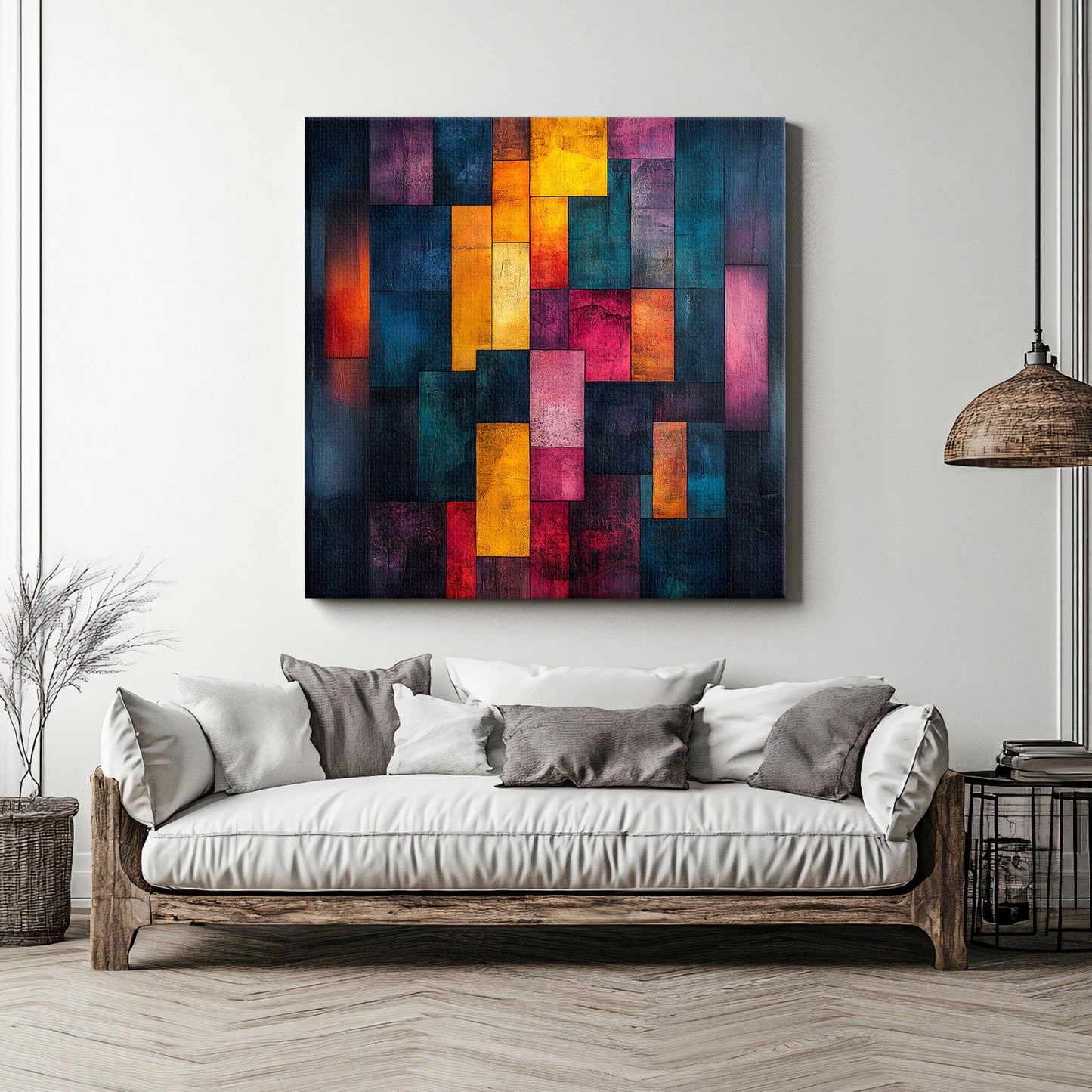 Abstract Art Digital Download - "Shattered Spectrum" | Geometric Wall Art