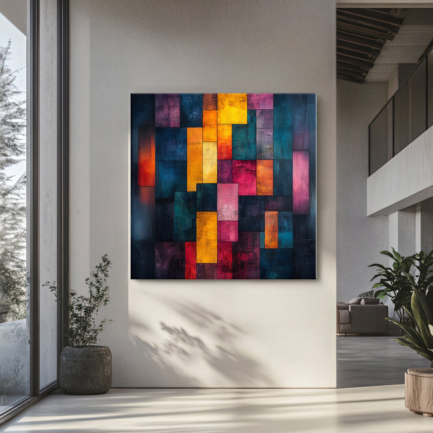 Abstract Art Digital Download - "Shattered Spectrum" | Geometric Wall Art