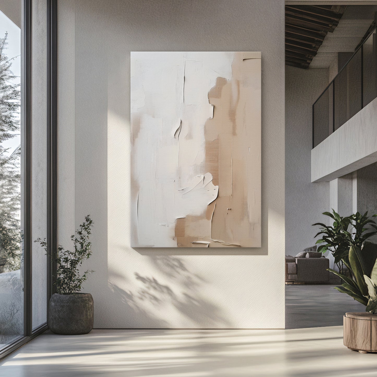Minimalist Abstract Art Rolled Canvas Print - "Clay Silence"