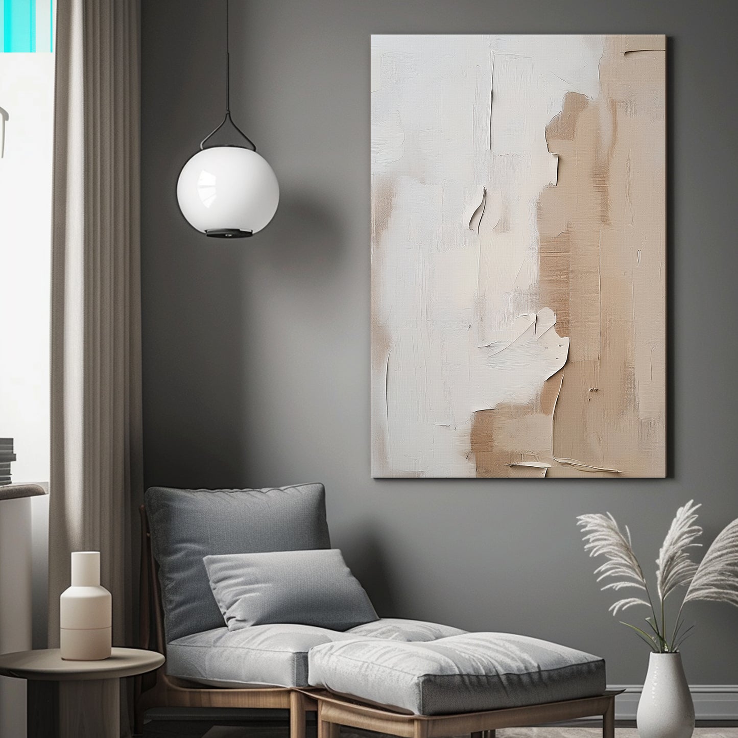 Minimalist Abstract Art Rolled Canvas Print - "Clay Silence"