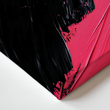 Abstract Wall Art Stretched Canvas Print - "Obsidian Rush"