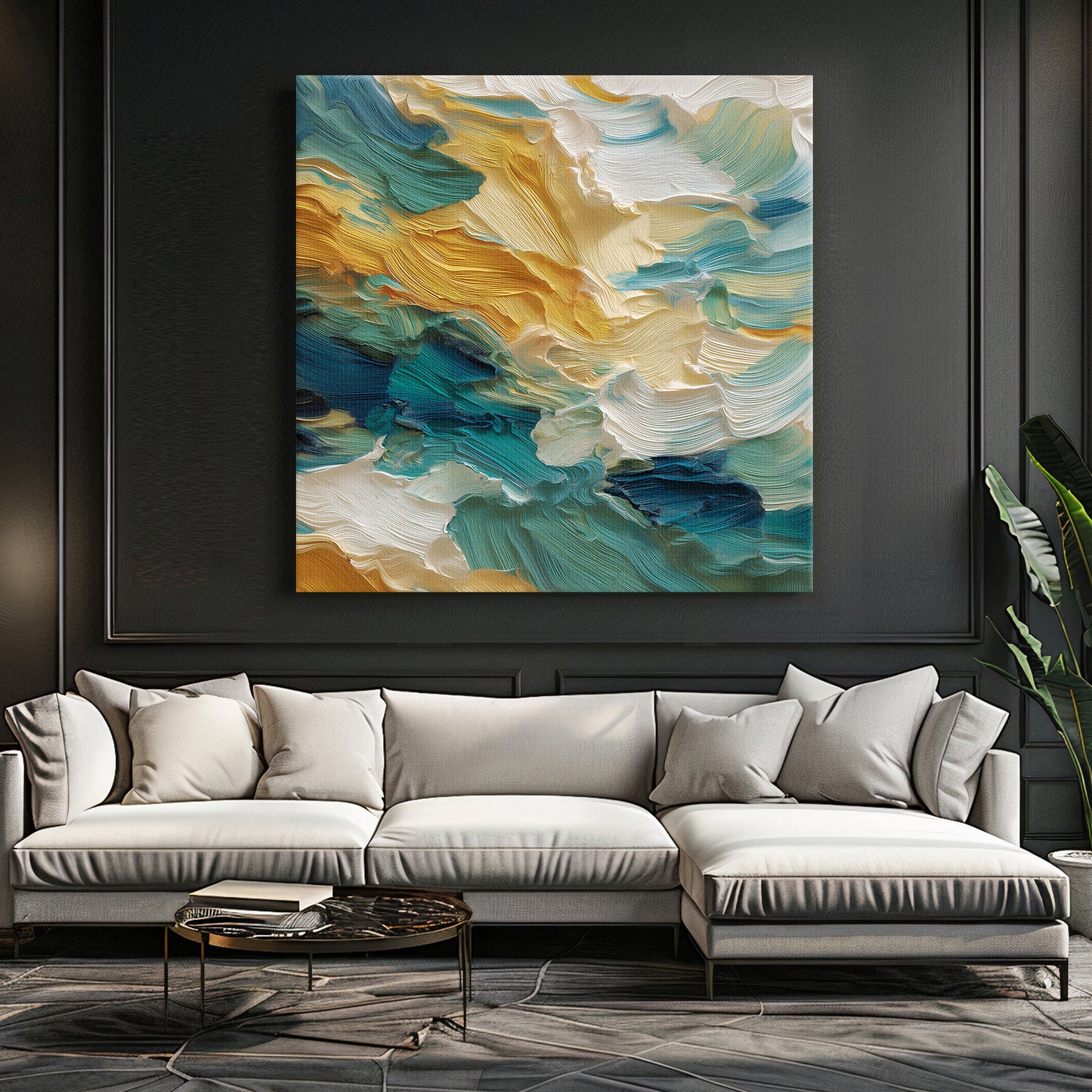 Abstract Wall Art Stretched Canvas Print - "Ocean Swell"