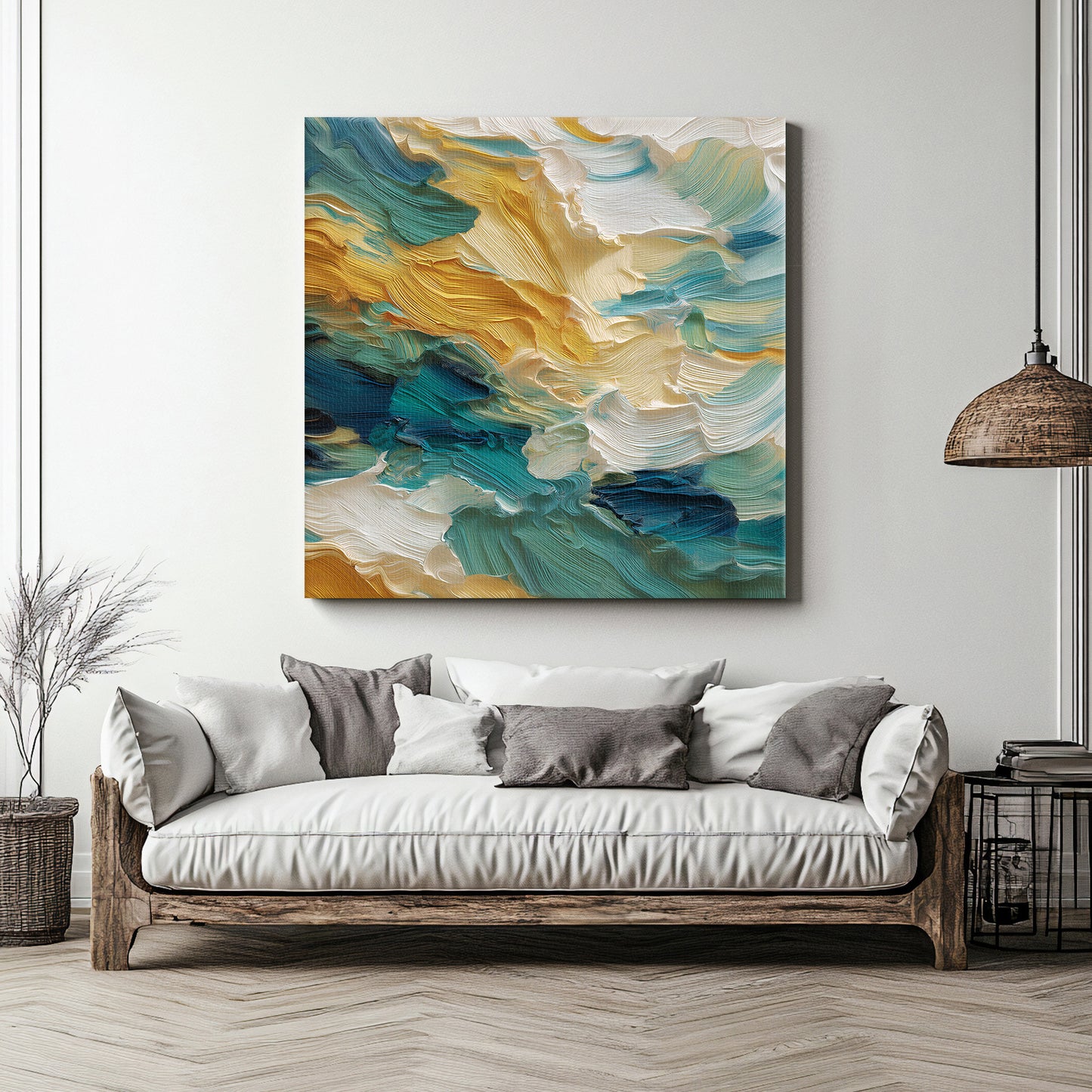 Abstract Wall Art Stretched Canvas Print - "Ocean Swell"