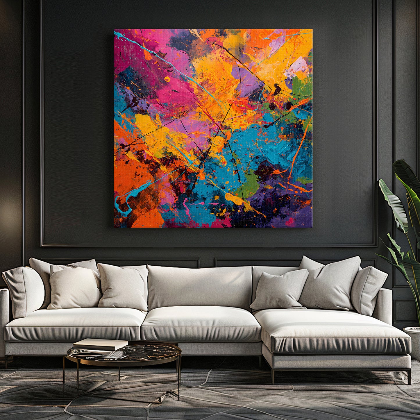 Abstract Wall Art Rolled Canvas - "Radiant Chaos"