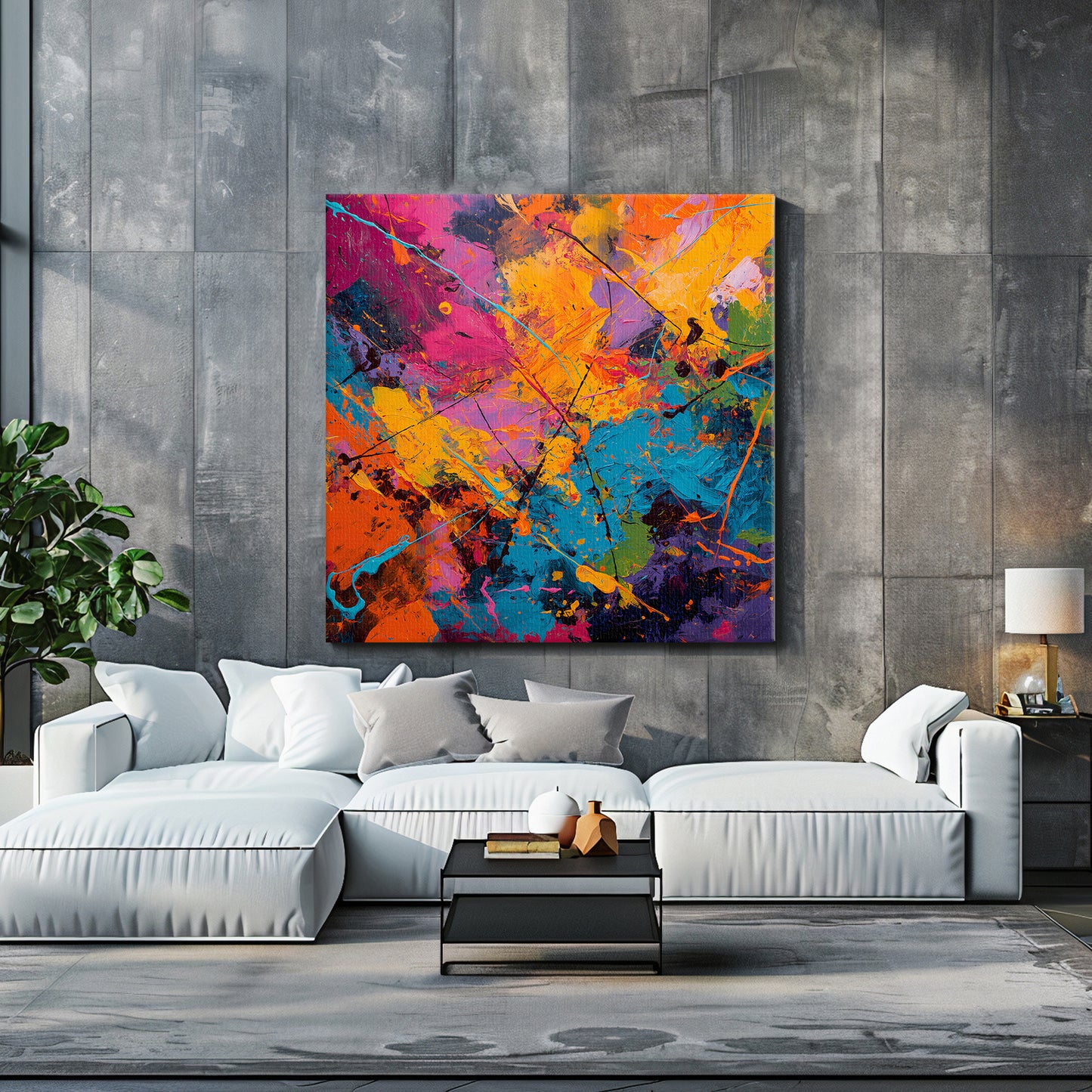 Abstract Wall Art Rolled Canvas - "Radiant Chaos"