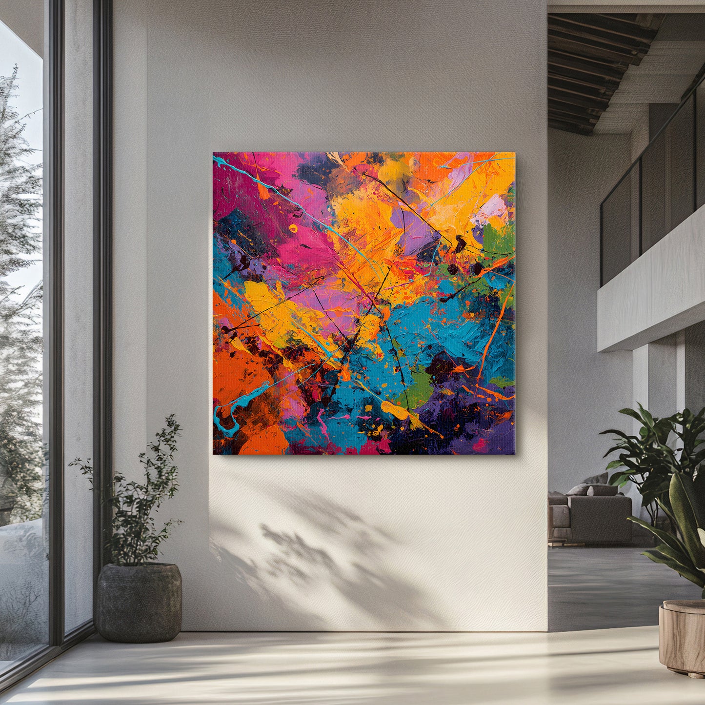 Abstract Wall Art Rolled Canvas - "Radiant Chaos"