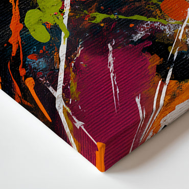 Abstract Wall Art Stretched Canvas Print - "Color Storm"