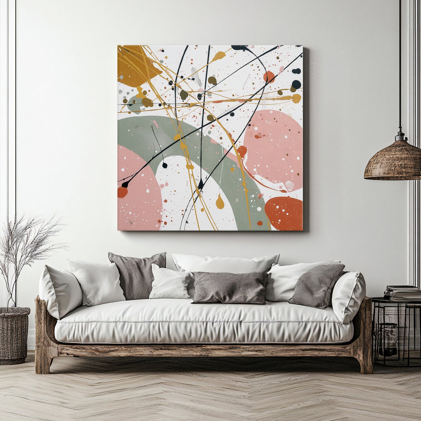 Abstract Wall Art Stretched Canvas Print - "Chaotic Harmony"