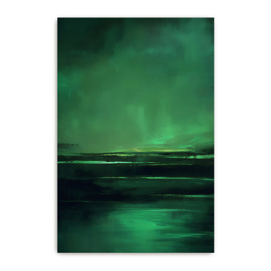 Abstract Minimalist Wall Art Stretched Canvas Print - "Abyssal Dawn"