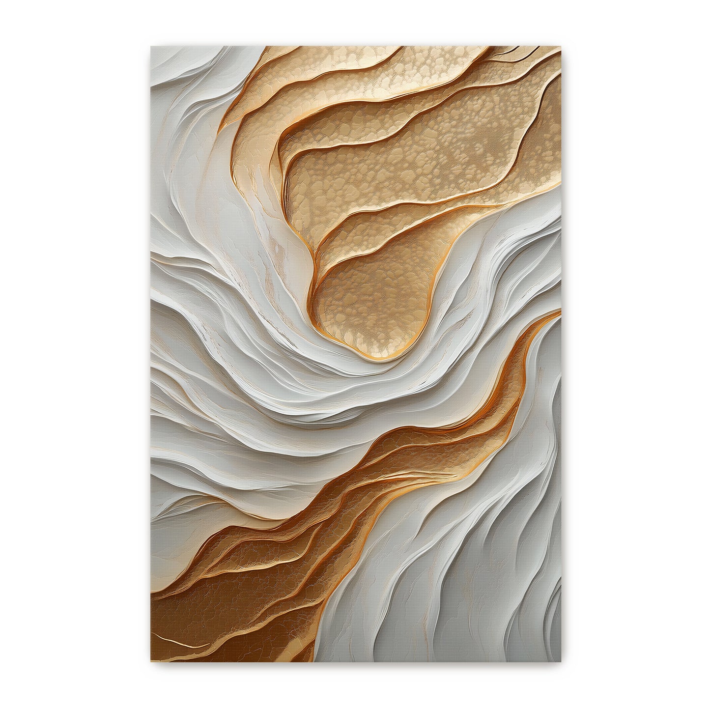Modern Abstract Wall Art Rolled Canvas - "Lustrous Strata""