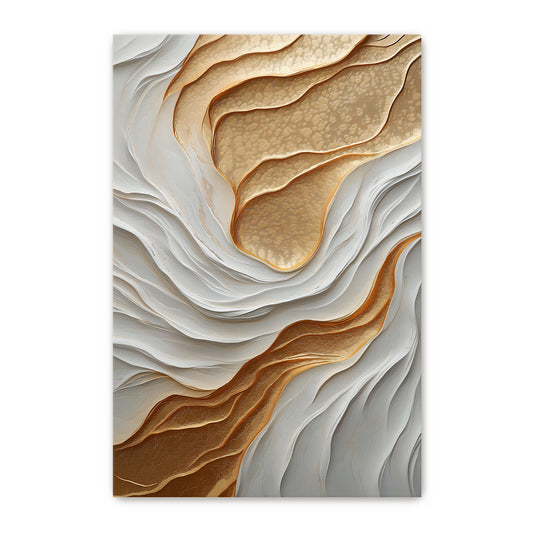Modern Abstract Wall Art Stretched Canvas Print - "Lustrous Strata"