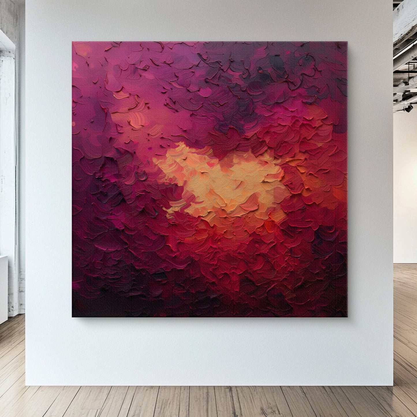 Abstract Wall Art Rolled Canvas - "Velvet Inferno"