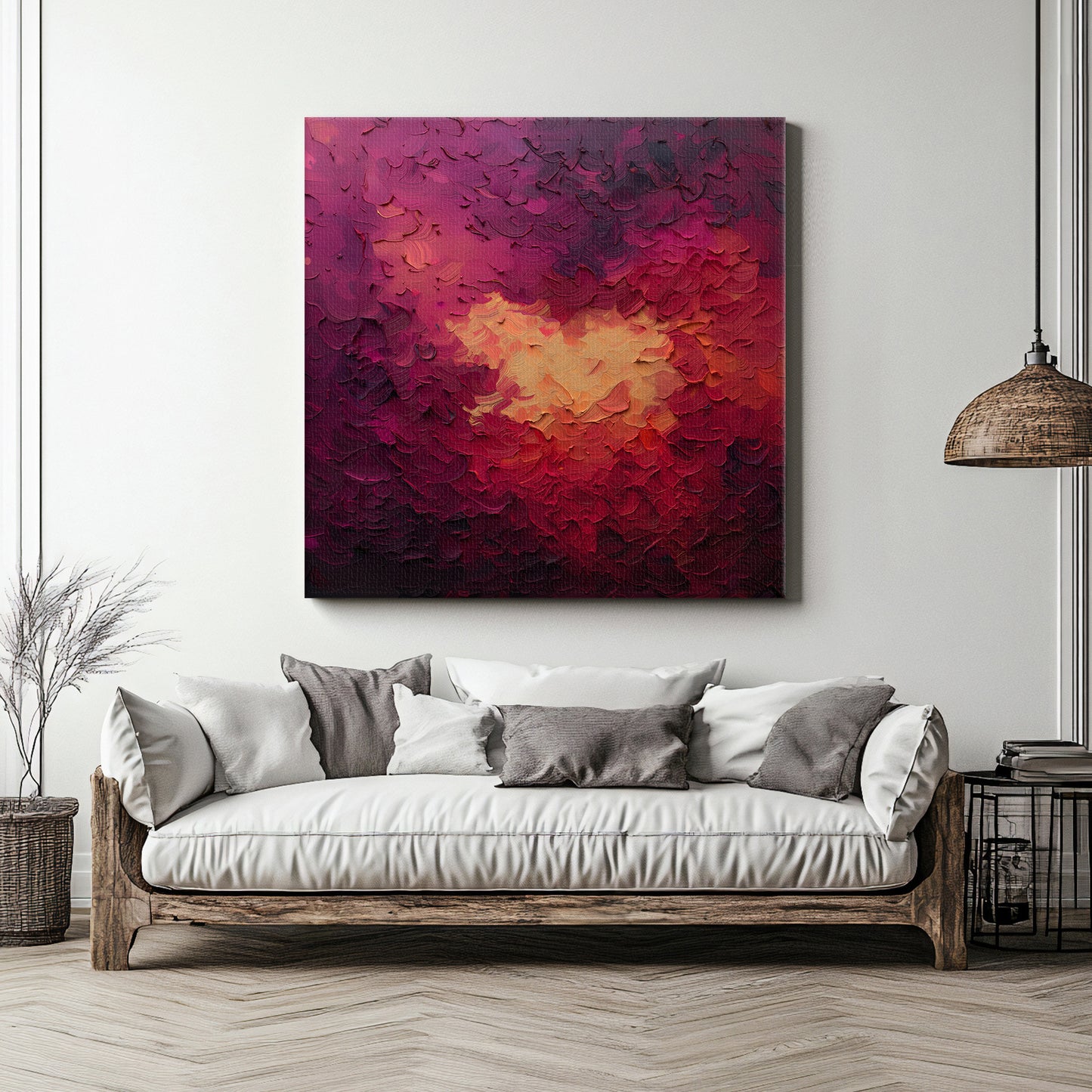 Abstract Wall Art Rolled Canvas - "Velvet Inferno"