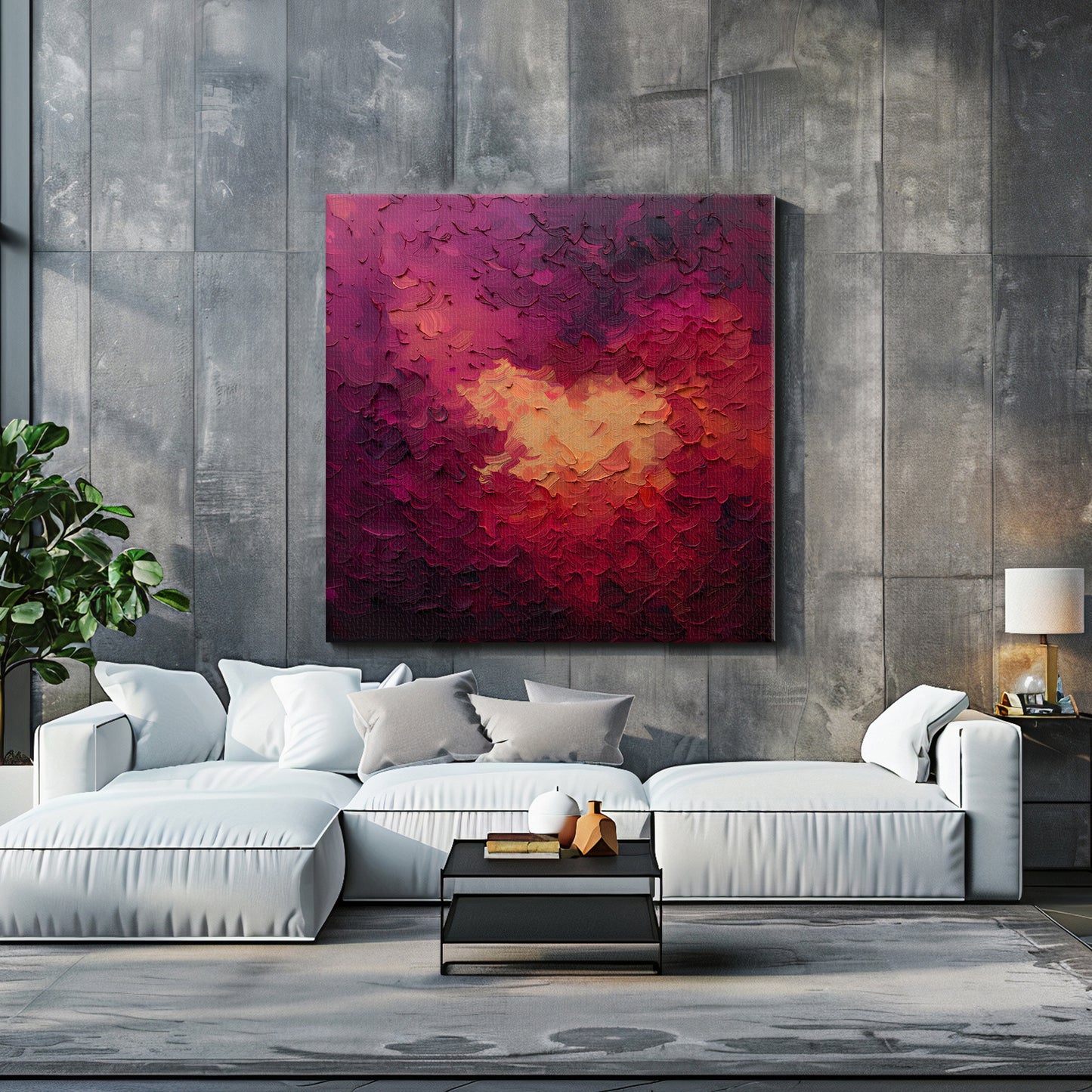 Abstract Wall Art Rolled Canvas - "Velvet Inferno"