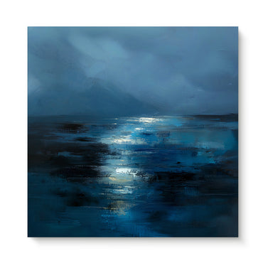 Abstract Wall Art Stretched Canvas Print - "Midnight Tide"