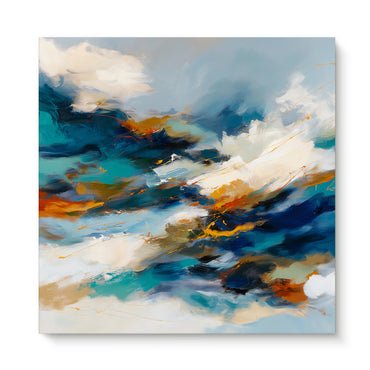 Abstract Wall Art Stretched Canvas Print - "Elemental Flow"