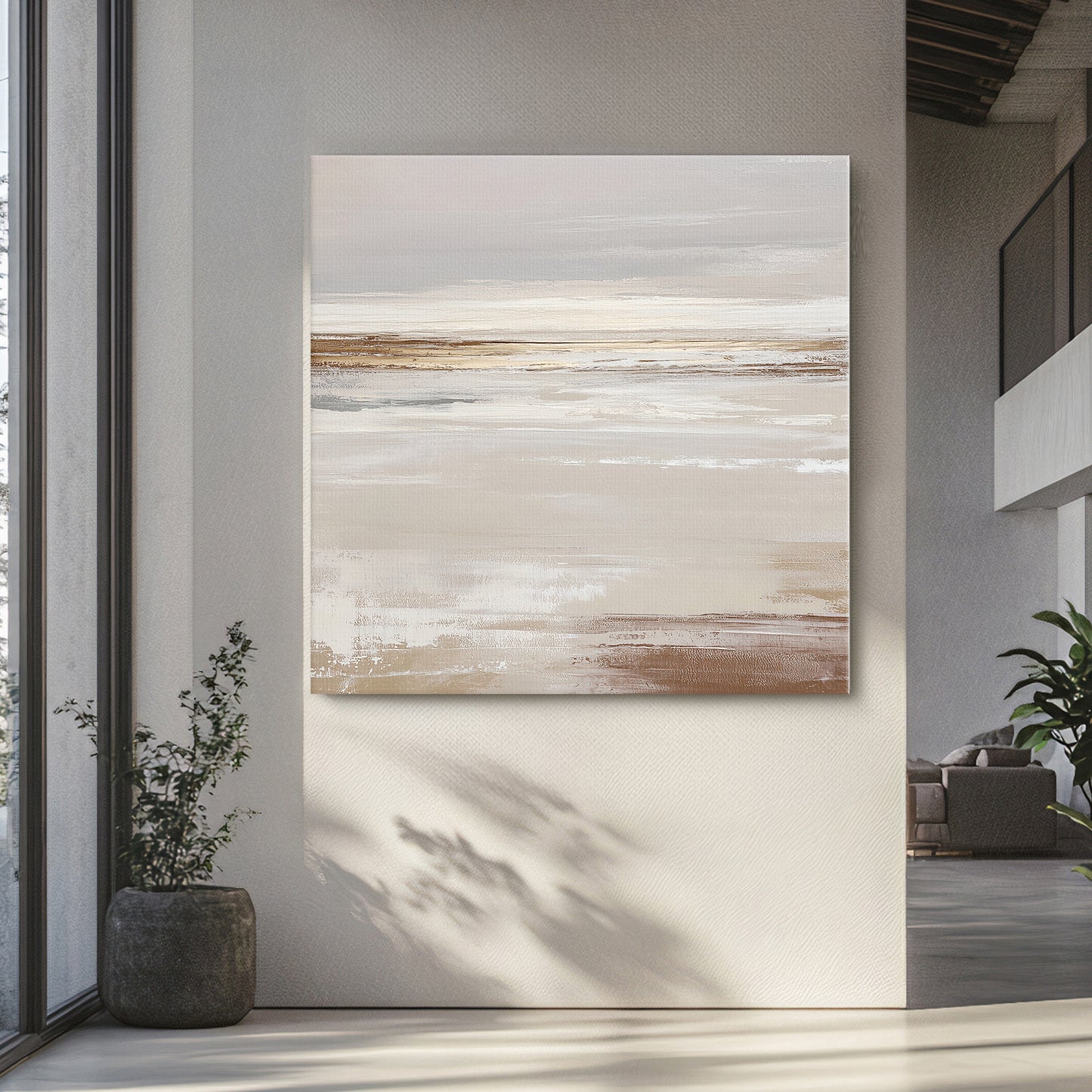 Abstract Minimalist Wall Art Rolled Canvas - "Desert Calm"