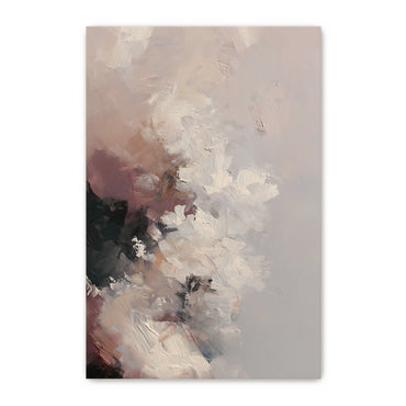 Abstract painting with soft, blended colors on a light gray background