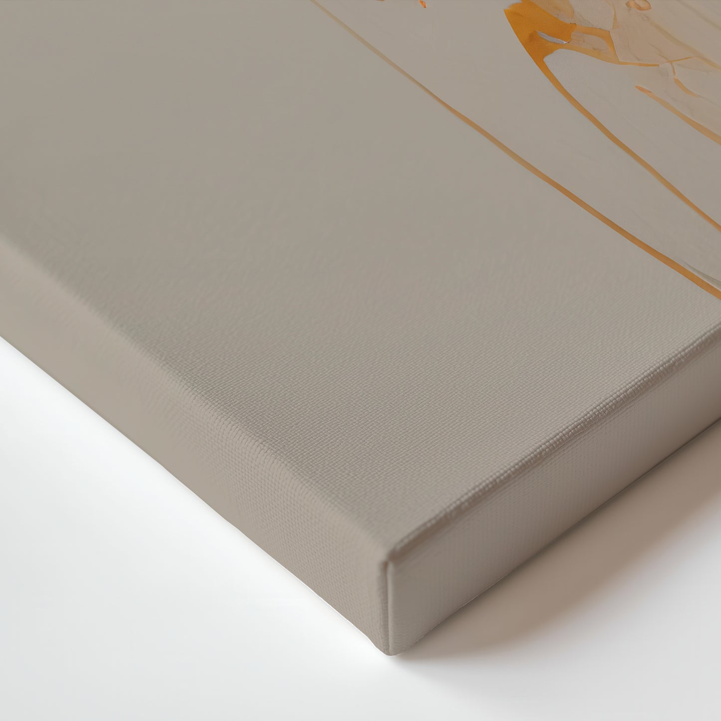 Abstract Geometric Artwork Stretched Canvas - "Ochre Blueprint"