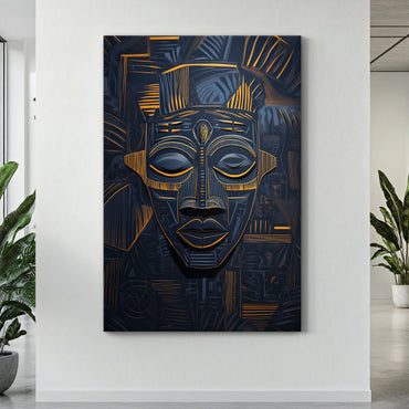African Inspired Abstract Wall Art Rolled Canvas - "Echoes of Ancestry"