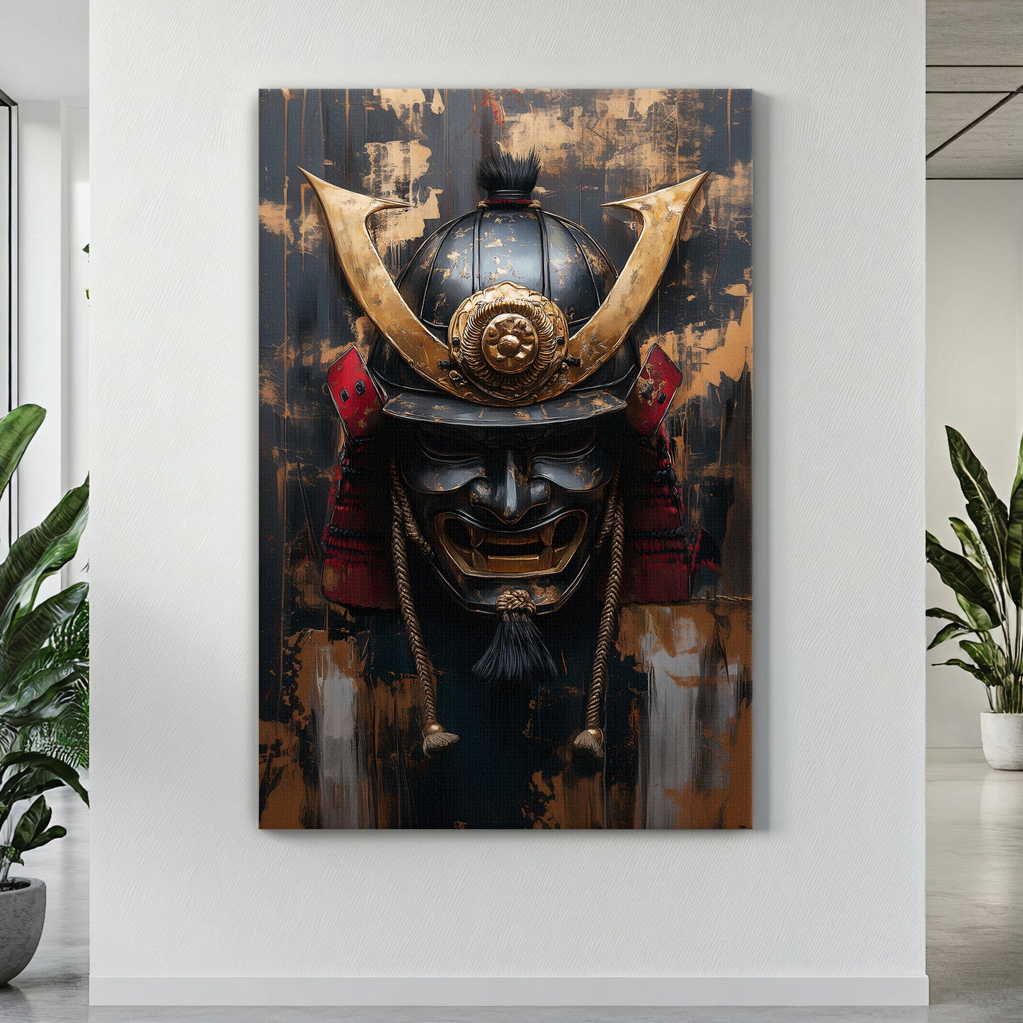 Asian Inspired Samurai Warrior Wall Art Rolled Canvas - "Temporal Warrior"