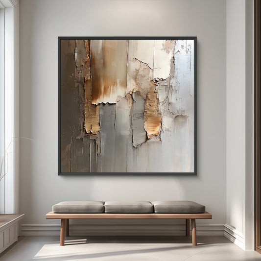 Framed Canvas Abstract Wall Art – “Faded Terrain”