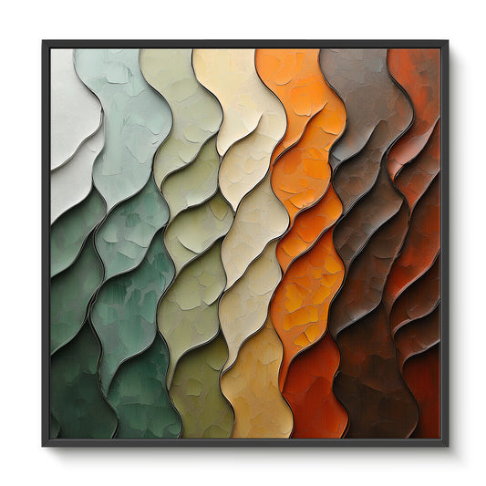 Framed Canvas Abstract Wall Art – "Earthen Rhythm"