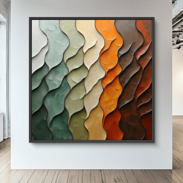 Framed Canvas Abstract Wall Art – "Earthen Rhythm"