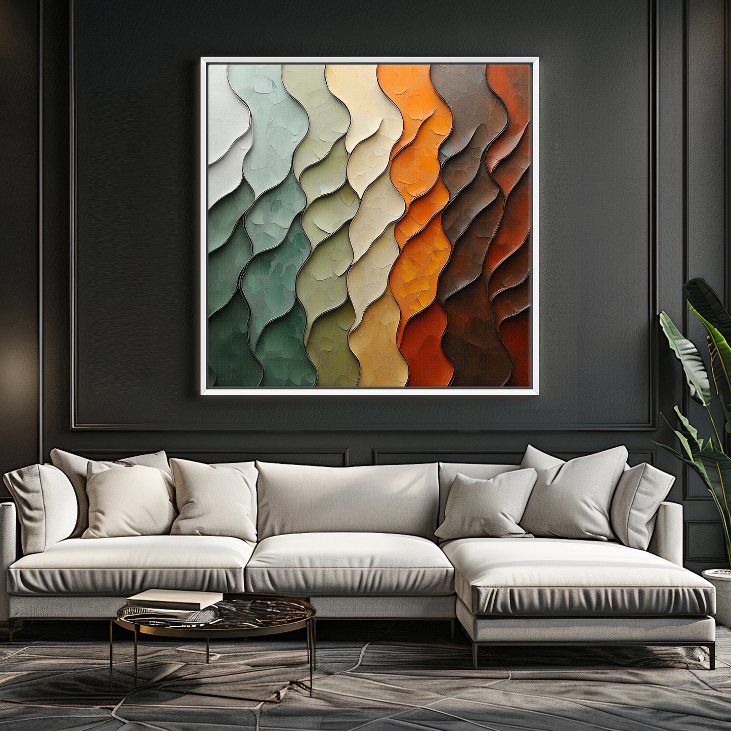 Framed Canvas Abstract Wall Art – "Earthen Rhythm"