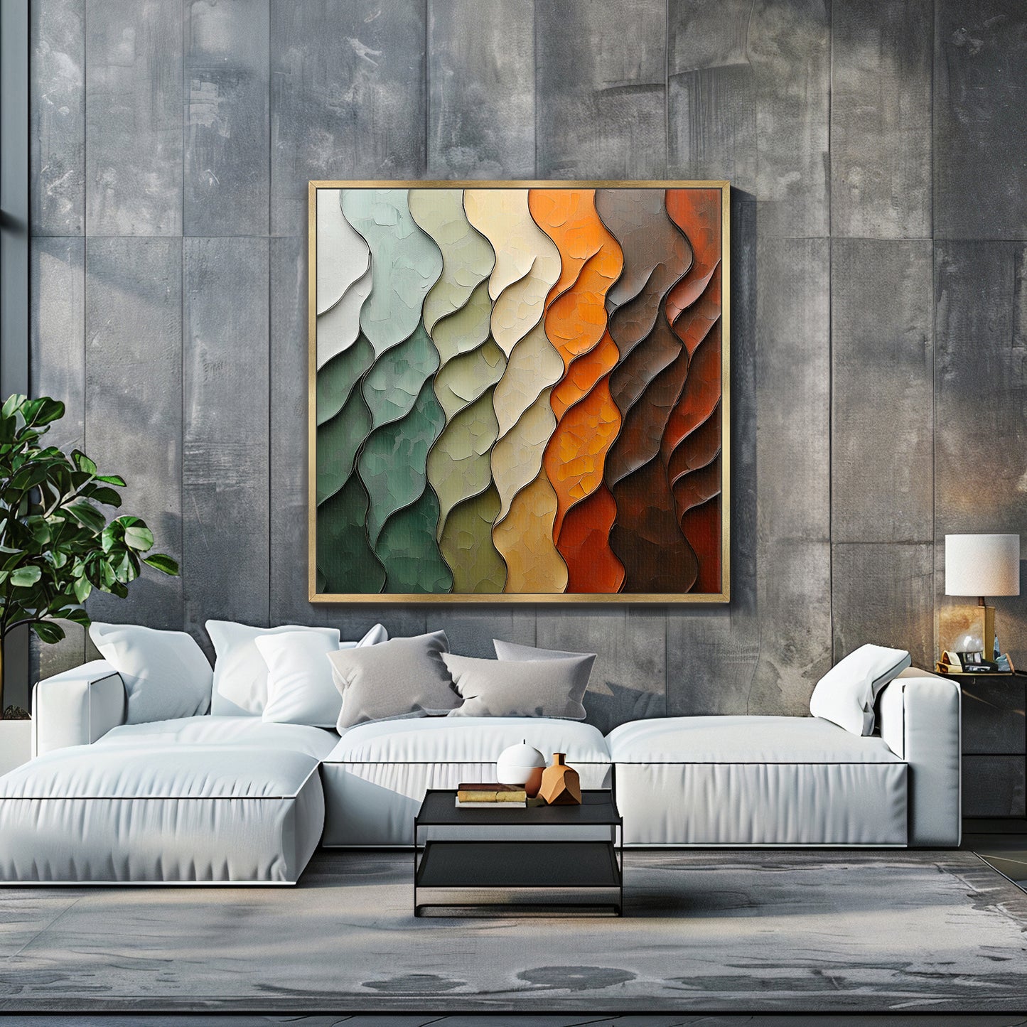 Framed Canvas Abstract Wall Art – "Earthen Rhythm"