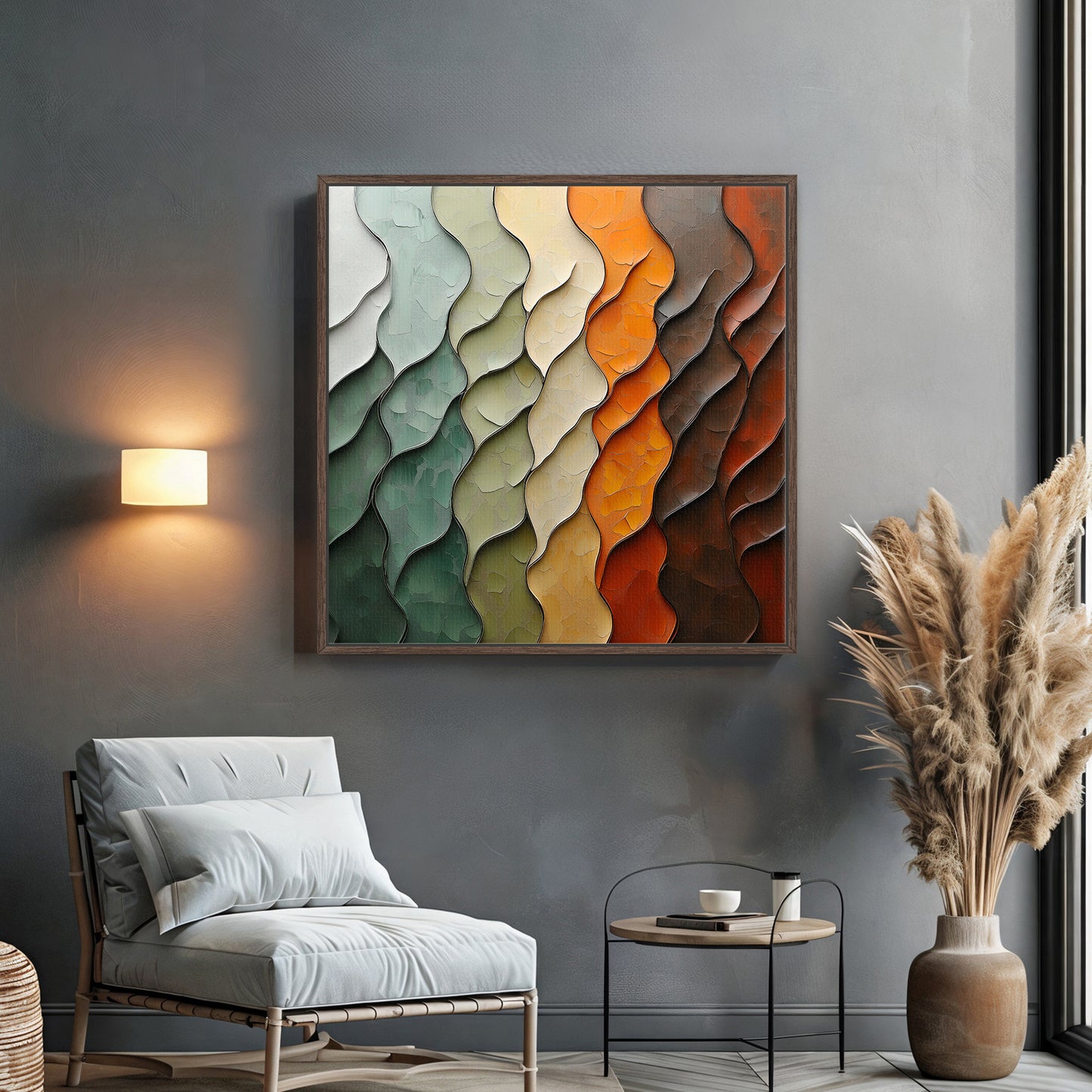 Framed Canvas Abstract Wall Art – "Earthen Rhythm"