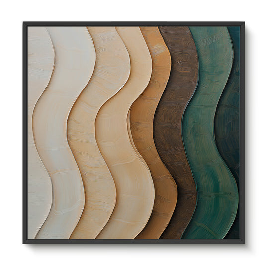 Framed Canvas Abstract Wall Art – "Elemental Drift"