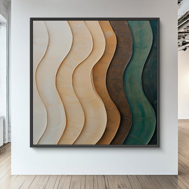 Framed Canvas Abstract Wall Art – "Elemental Drift"