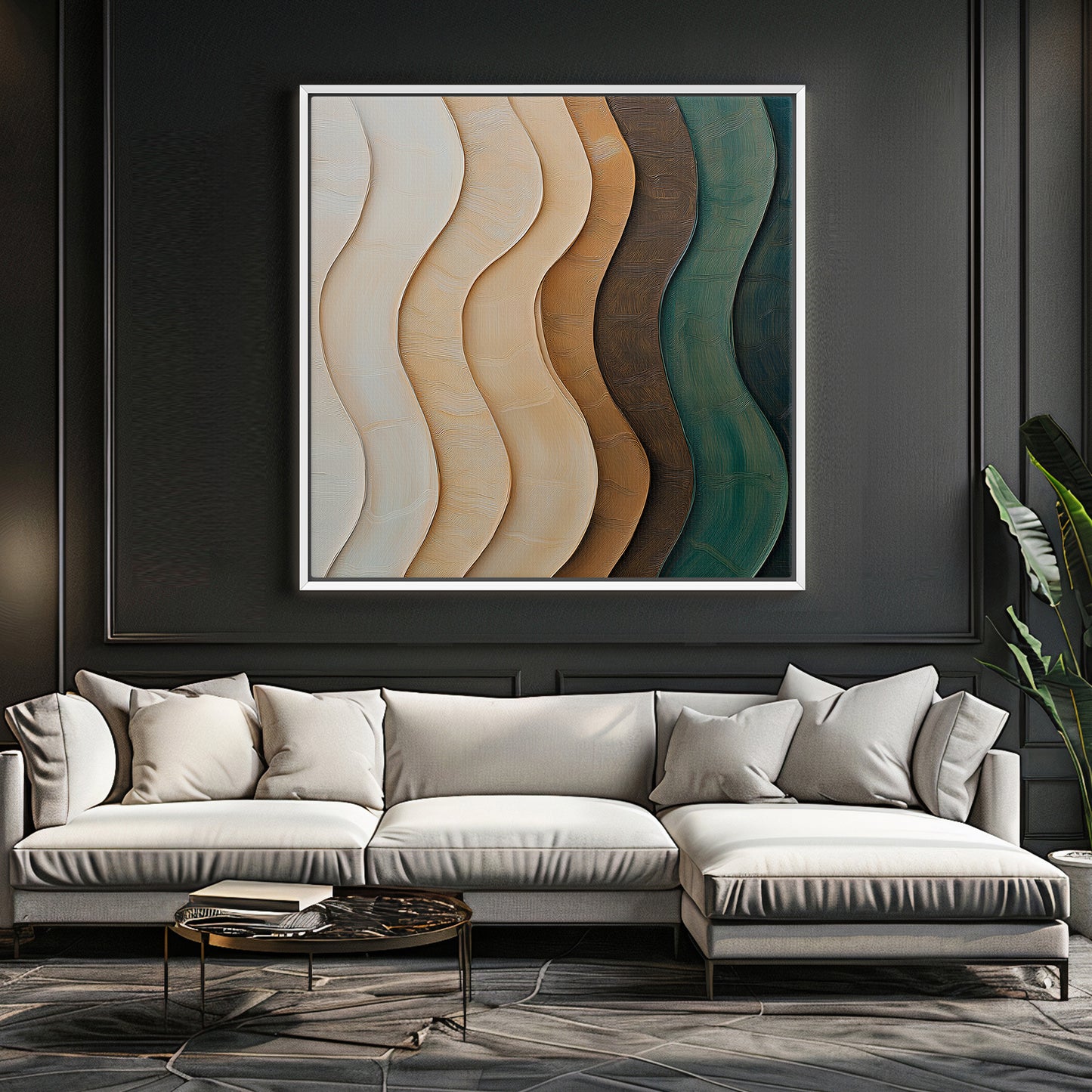 Framed Canvas Abstract Wall Art – "Elemental Drift"