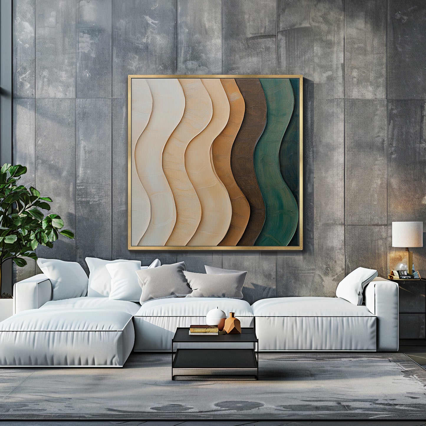 Framed Canvas Abstract Wall Art – "Elemental Drift"