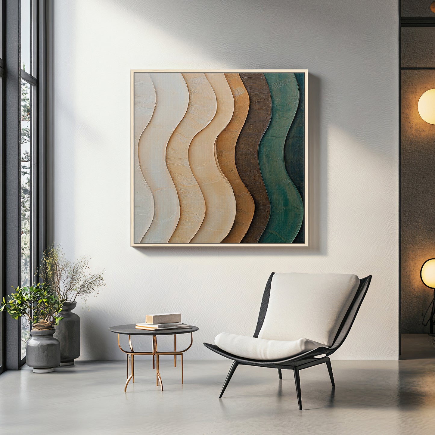 Framed Canvas Abstract Wall Art – "Elemental Drift"